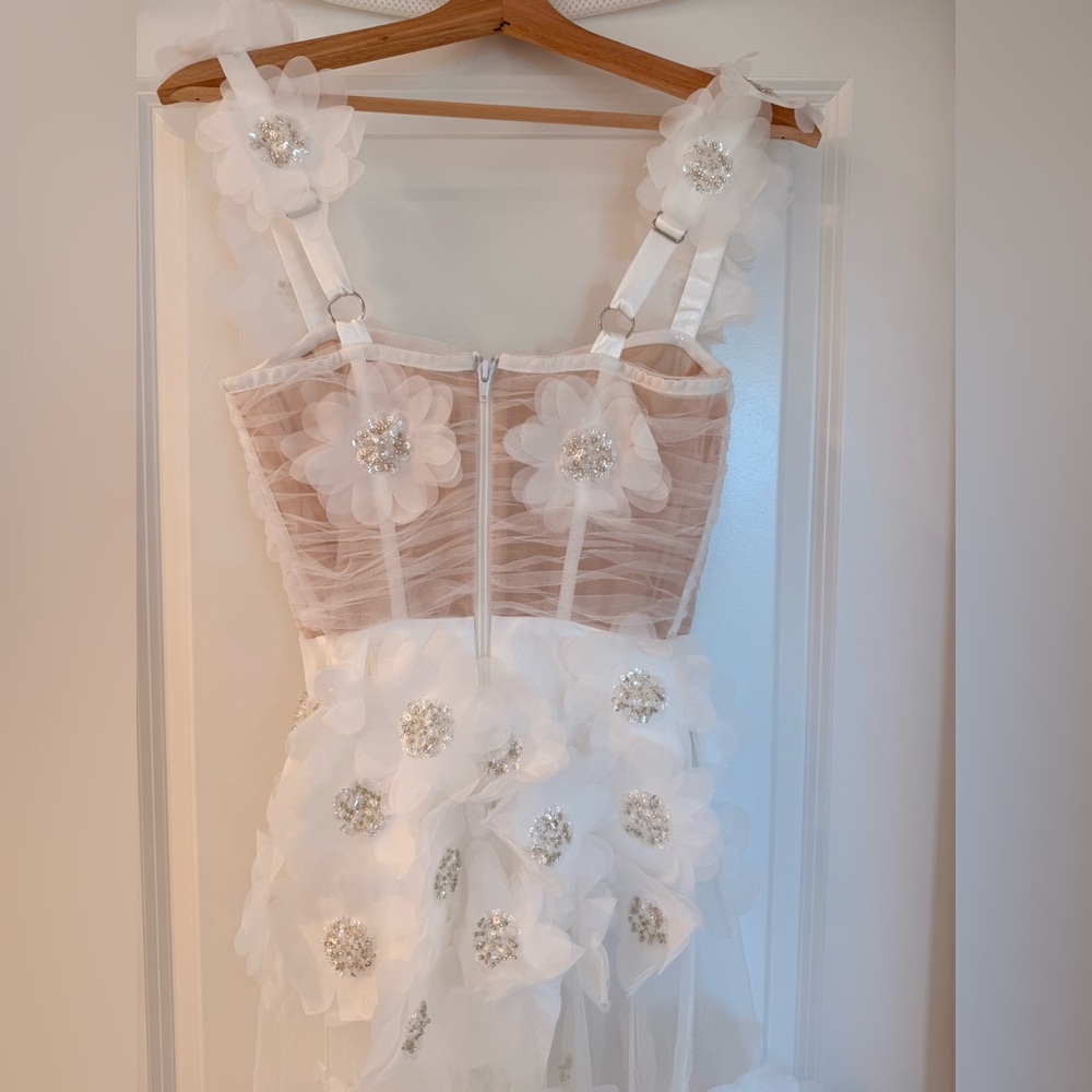 NWOT BRONX AND BANCO Anastasia White Floral Sheer Corset Wedding Bridal Gown - Picture 15 of 16